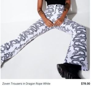 Zoven Trousers in Dragon Rope White